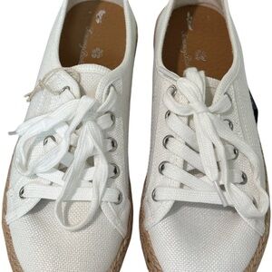 Tommy Bahama White Canvas Espadrille-Style Sneakers